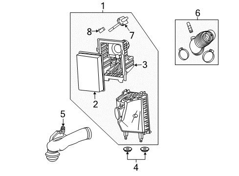 2008 Ford Escape Filters Air Cleaner Assembly Diagram for 8L8Z-9600-CA