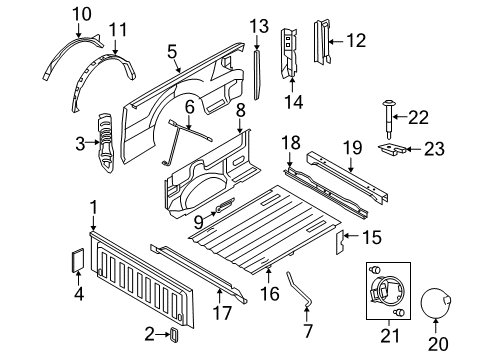 2012 Ford F-150 Front & Side Panels Hook Diagram for 3L3Z-9900064-AA