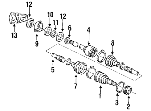 1994 Mercury Villager Drive Axles - Front Axle Assembly Diagram for F3XY3B437A