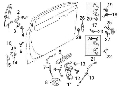 2019 Lincoln MKZ Front Door - Lock & Hardware Lock Cylinder Assembly Diagram for DP5Z-5421991-C