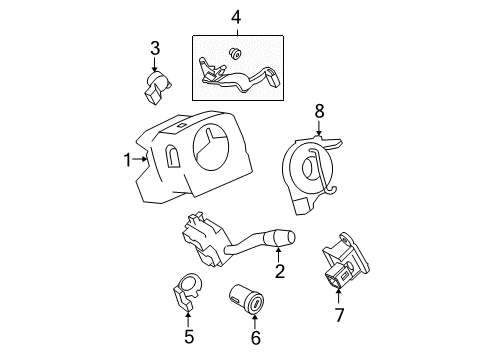2010 Ford F-150 Shroud, Switches & Levers Column Cover Diagram for 9L3Z-3530-CB