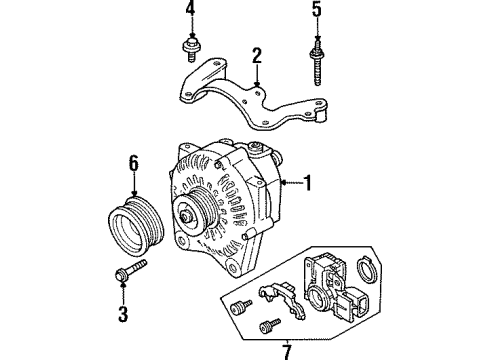 1994 Lincoln Mark VIII Alternator Alternator Bolt Diagram for -N807309-S2