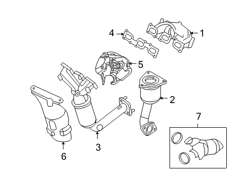 2009 Ford Fusion Exhaust Manifold Preconverter Diagram for 8E5Z-5G232-C