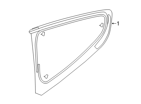 2022 Ford Mustang Glass & Hardware - Quarter Panel Quarter Glass Diagram for JR3Z-6329711-B