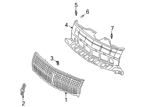 2007 Lincoln MKX Grille & Components Grille Diagram for 7A1Z-8200-A