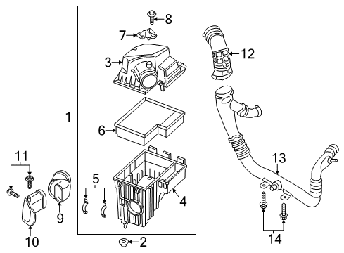 2015 Ford Transit-250 Filters Air Cleaner Assembly Diagram for CK4Z-9600-B
