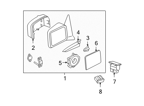 2005 Ford Expedition Mirrors Lamp Assembly Diagram for 2L1Z-13B374-AA