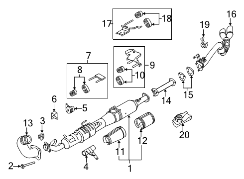 2018 Ford F-350 Super Duty Exhaust Components Front Bracket Diagram for HC3Z-5260-J