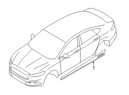2019 Ford SSV Plug-In Hybrid Stripe Tape Stripe Kit Diagram for VFS7Z-6320000-A