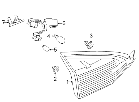 2019 Ford Fiesta Bulbs Tail Lamp Assembly Nut Diagram for -W711435-S300