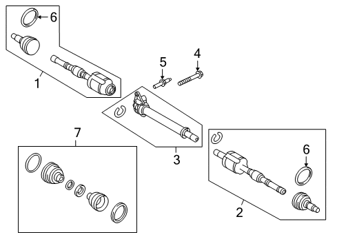 2014 Ford Edge Drive Axles - Front Axle Assembly Diagram for 7T4Z-3A428-C