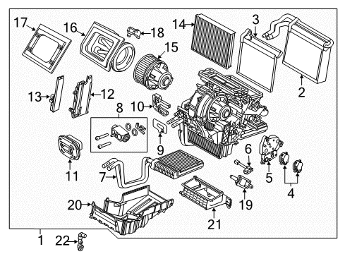 2015 Ford Focus Blower Motor & Fan Blower Case Diagram for BV6Z-18A484-A