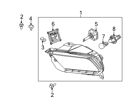 2010 Ford Mustang Headlamps Composite Assembly Diagram for AR3Z-13008-A