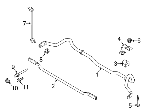 2016 Ford Focus Stabilizer Bar & Components - Front Stabilizer Link Stud Diagram for -W718628-S900