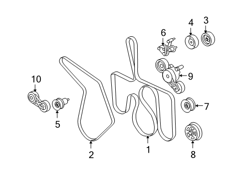 2009 Ford E-350 Super Duty Belts & Pulleys Serpentine Tensioner Diagram for 3C2Z-6B209-AA