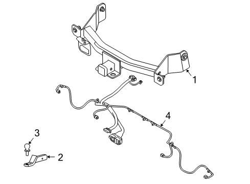 2013 Ford F-150 Trailer Hitch Components Wire Harness Diagram for 9L3Z-15A416-B