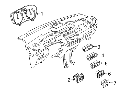 2010 Ford Transit Connect A/C & Heater Control Units Cluster Assembly Diagram for 9T1Z-10849-C