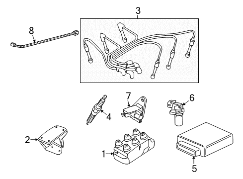 2000 Ford Ranger Ignition System Coil Diagram for F57Z-12029-B