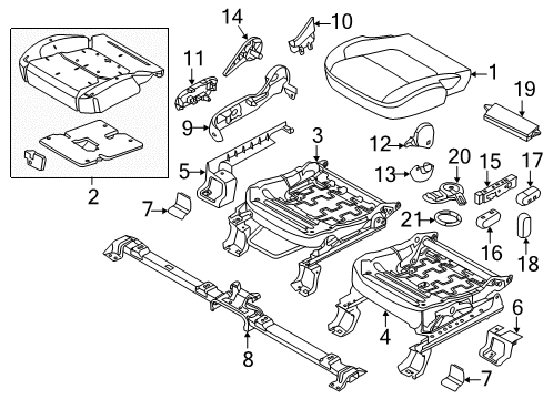 2011 Ford Explorer Power Seats Adjust Handle Diagram for BB5Z-7861736-AA