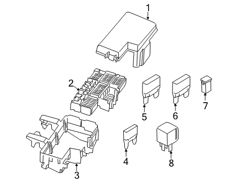 2015 Ford Mustang Fuse & Relay, Fuse Box Lower Cover Diagram for FU5Z-14A003-E