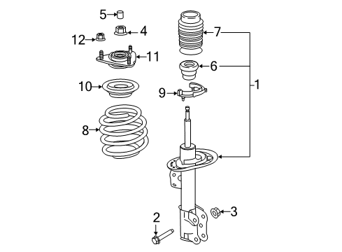 2017 Ford Mustang Struts & Components - Front Strut Nut Diagram for -W520517-S450