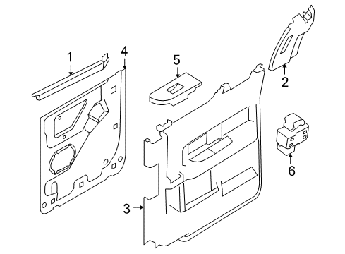 2013 Ford F-150 Rear Door Door Trim Panel Diagram for BL3Z-1627406-HC