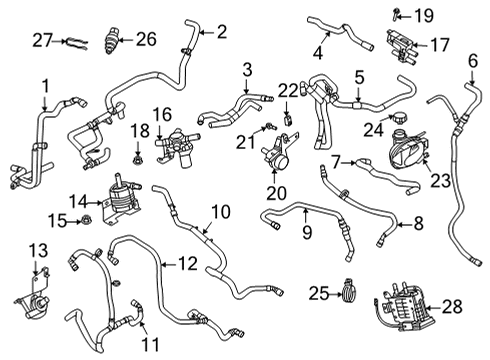 2021 Ford Mustang Mach-E Hoses & Lines Wiper Linkage Nut Diagram for -W711059-S442
