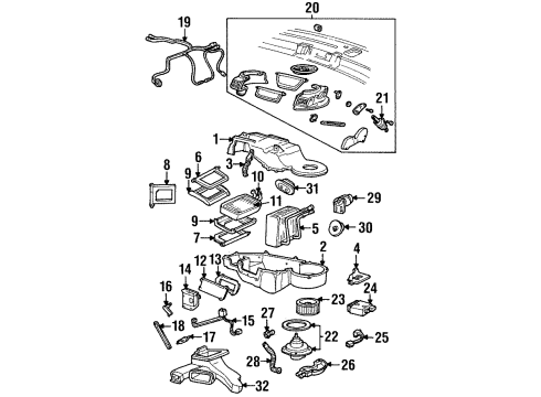 1998 Lincoln Mark VIII Air Conditioner Motor Assembly Diagram for F7LZ-19E616-AD