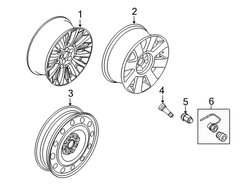 2014 Lincoln MKT Wheels Wheel, Alloy Diagram for DE9Z-1007-E
