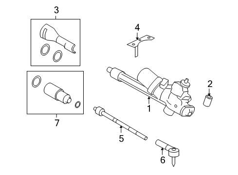 2006 Ford Escape Steering Column & Wheel, Steering Gear & Linkage Boot Diagram for 6M6Z-3332-A