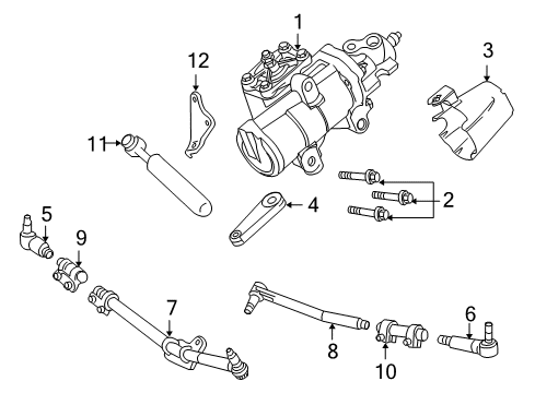 2008 Ford F-350 Super Duty Steering Column & Wheel, Steering Gear & Linkage Outer Tie Rod Diagram for AC3Z-3A131-A
