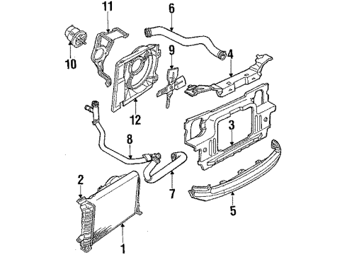 1986 Ford Tempo Radiator & Components, Cooling Fan Radiator Diagram for E73Z8005A