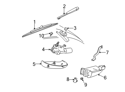 2000 Ford Taurus Lift Gate - Wiper & Washer Components Washer Reservoir Diagram for F6DZ17618C