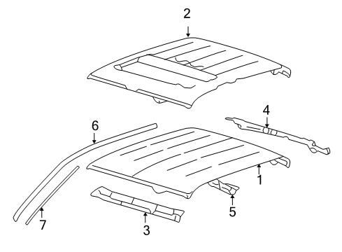 2007 Ford F-150 Roof & Components Weatherstrip Diagram for 5L3Z-1851223-AA