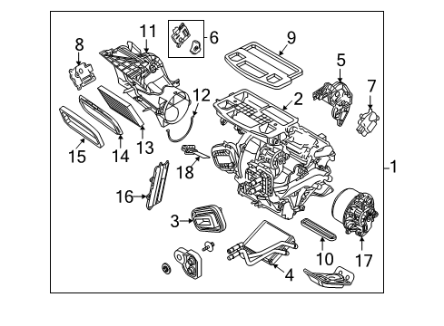 2012 Ford Fiesta Heater Core & Control Valve Heater Assembly Diagram for AE8Z-18478-A