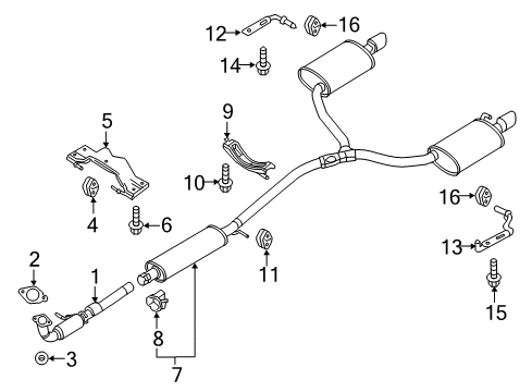 2015 Ford Special Service Police Sedan Exhaust Components Front Pipe Nut Diagram for -W520414-S440