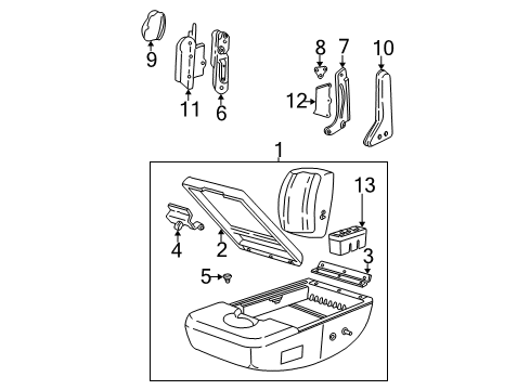 2002 Ford F-150 Armrest Handle Diagram for F75Z-15061A86-AAE