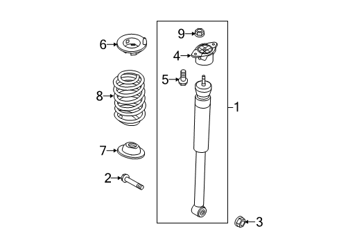 2016 Ford Fiesta Shocks & Components - Rear Shock Assembly Nut Diagram for -W520102-S439