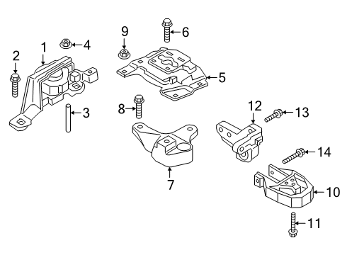 2019 Ford Transit Connect Engine & Trans Mounting Torque Arm Diagram for BV6Z-6068-A