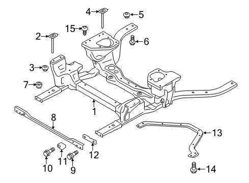 2022 Ford Mustang Suspension Mounting - Front Lower Crossmember Diagram for FR3Z-5025-A
