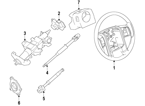 2012 Ford F-250 Super Duty Steering Column & Wheel, Steering Gear & Linkage Steering Wheel Diagram for BC3Z-3600-EB