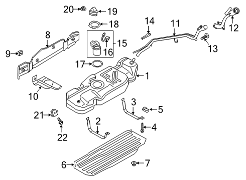 2019 Ford Expedition Fuel Supply Tank Strap Diagram for JL1Z-9054-C