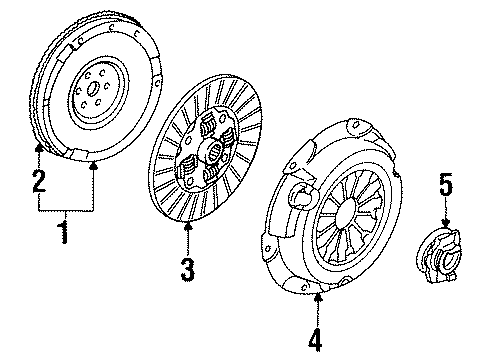 1998 Ford Escort Clutch & Flywheel Hub & Bearing Diagram for 1L8Z-7548-AA