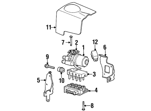 1995 Lincoln Continental Anti-Lock Brakes Valve Solenoid Diagram for F5OY2C266B