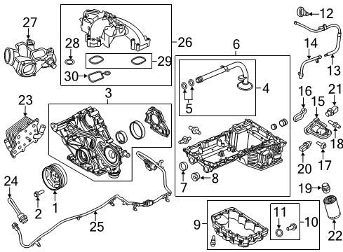 2018 Ford F-350 Super Duty Engine Parts, Mounts, Cylinder Head & Valves, Camshaft & Timing, Variable Valve Timing, Oil Cooler, Oil Pan, Oil Pump, Crankshaft & Bearings, Pistons, Rings & Bearings Intake Manifold Diagram for FC3Z-9424-A