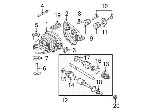 2003 Ford Explorer Axle Housing - Rear Clamp Diagram for 1L2Z-3B478-EA