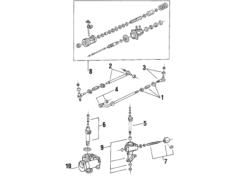 1985 Ford F-350 Steering Column & Wheel, Steering Gear & Linkage Outer Tie Rod Diagram for EOTZ3A131C
