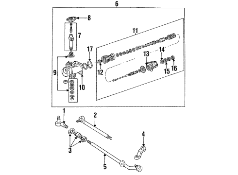 1994 Ford F-150 P/S Pump & Hoses, Steering Gear & Linkage Inner Tie Rod Diagram for E9TZ-3A130-D