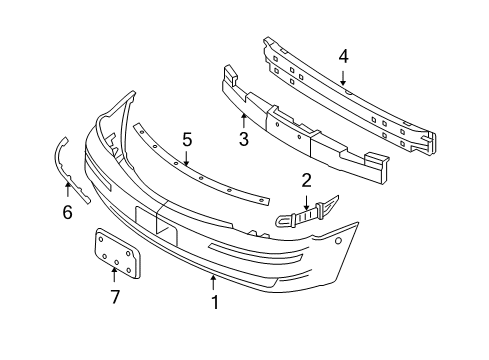 2005 Ford Five Hundred Front Bumper Bumper Cover Diagram for 5G1Z-17D957-AAC