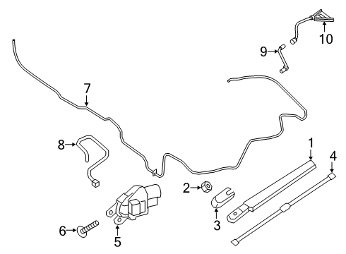 2020 Ford Edge Wipers Washer Hose Diagram for FT4Z-17A605-H